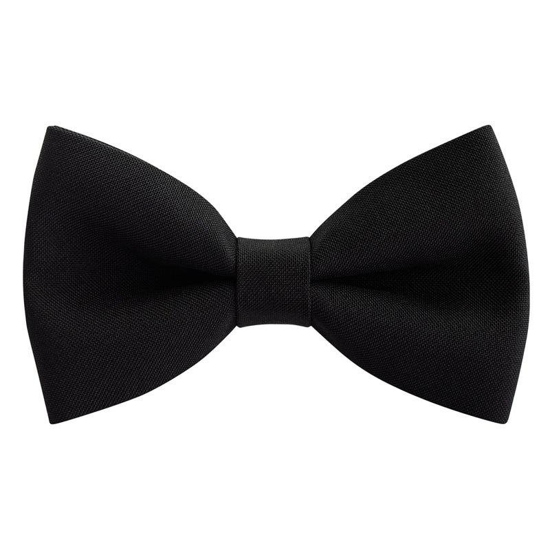 Bow Tie House Men's Classic Pre-Tied Bow Tie Formal Solid Tuxedo (Large, Black) - Image 1